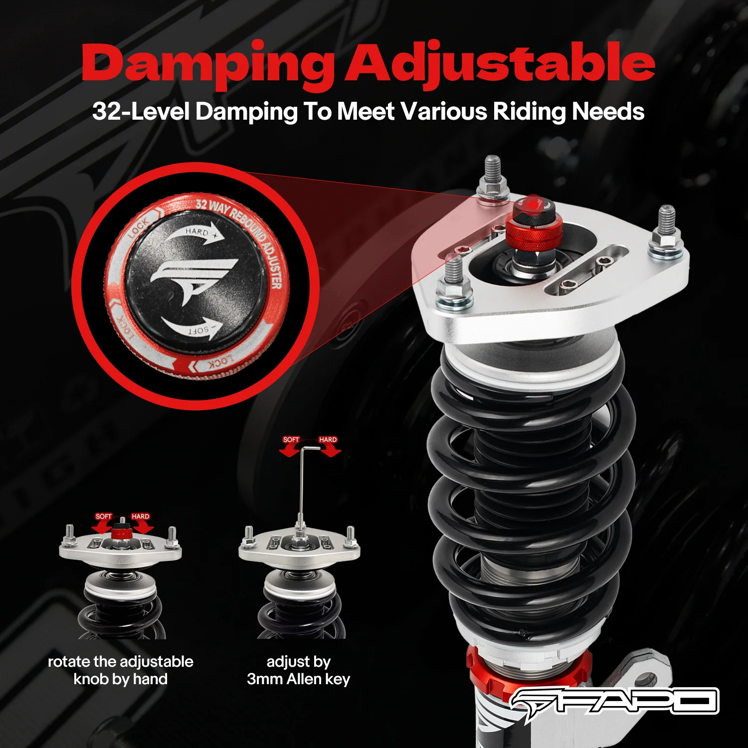 32-Level Damping Coilover for BMW F20/F21/F22 / F23/F32/F33/F36 2011-2021 & BMW 1 Series/BMW 2 Series/BMW 4 Series 2011-2021 PF086530 - Image 4