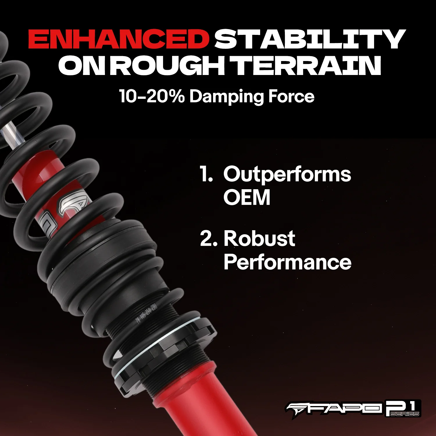 FAPO P1 Off-Road Full Set 0-2" Lift Struts For Toyota Hilux 2006-2025 - Image 6
