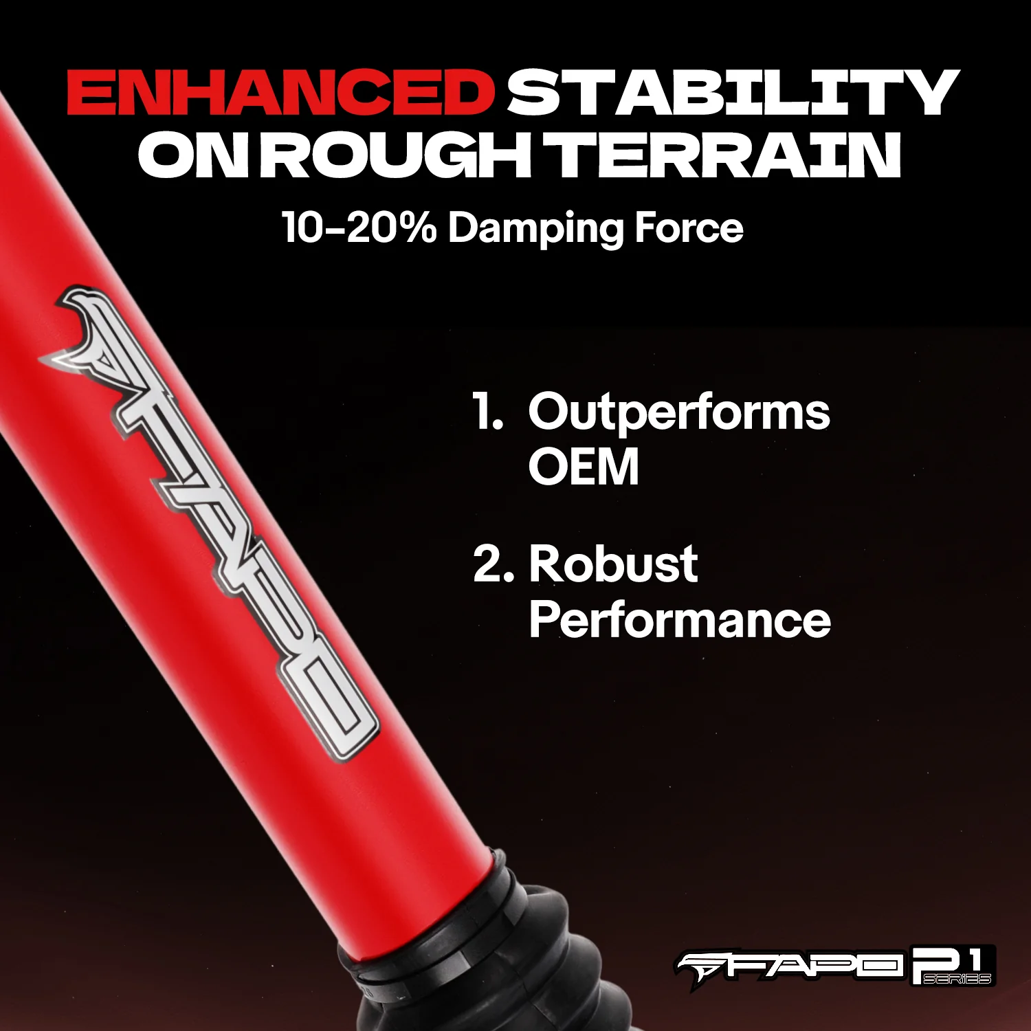 P1 Off-road Front Shock for JEEP WRANGLER JK two doors 2007-2018 3-4.5 in lift PA360610 - Image 3